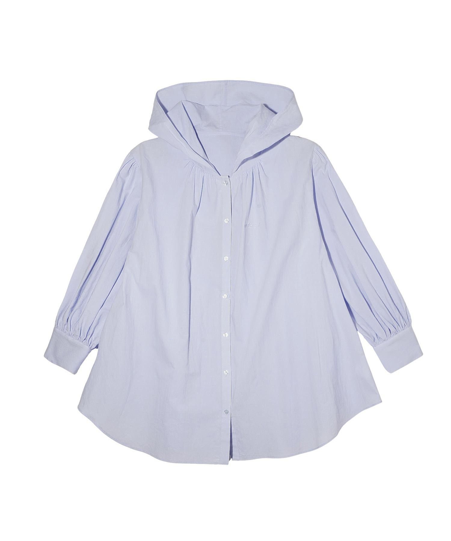 MILKFED. HOODED GATHER SHIRTS ミルクフェド トップス シャツ・ブラウス ブラック ブルー ホワイト
