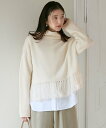 【SALE/30%OFF】23区 【SLOW/一部店舗限定】ニットトータル フリンジ ニット ニジュウサンク トップス ニット ブラウン ピンク グレー ホワイト【送料無料】(4)