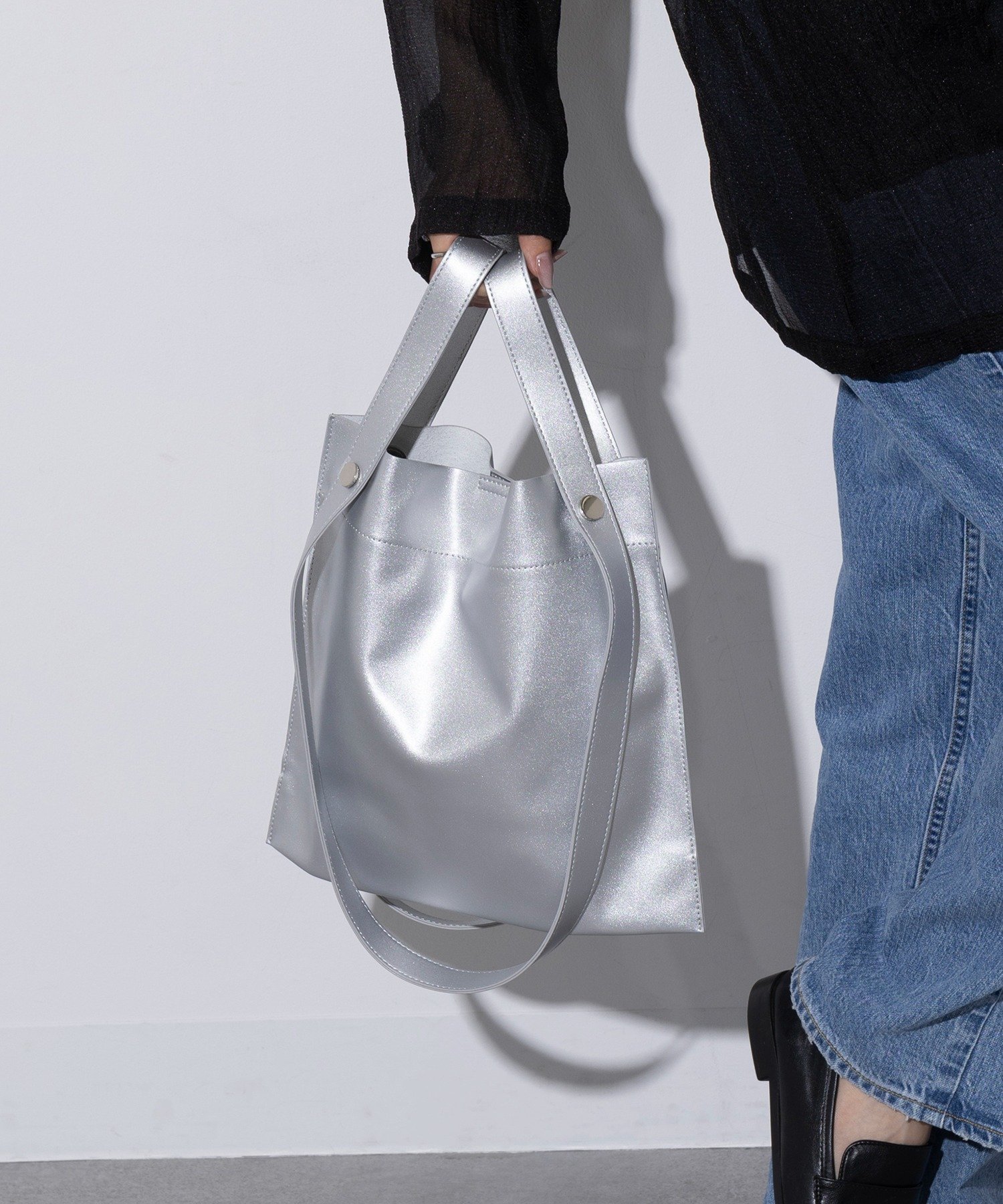 BEAURE BEAURE/トートバッグ 薄マチ 2way B-22197 《ミニサイズ別注》 セットアップセブン バッグ ハンドバッグ ブラック グリーン【送料無料】