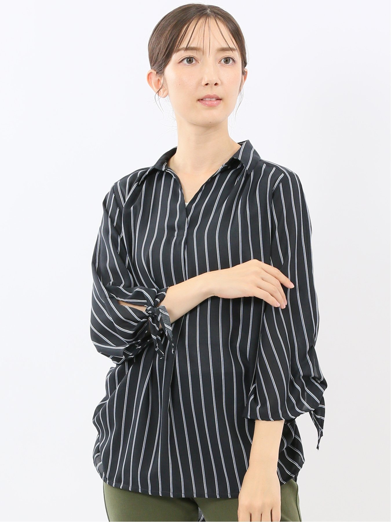 【SALE／20%OFF】m.f.editorial 袖リボンかぶり スキッパーシャツチュニック タカキュー ワンピース・ドレス チュニック オレンジ【送料無料】