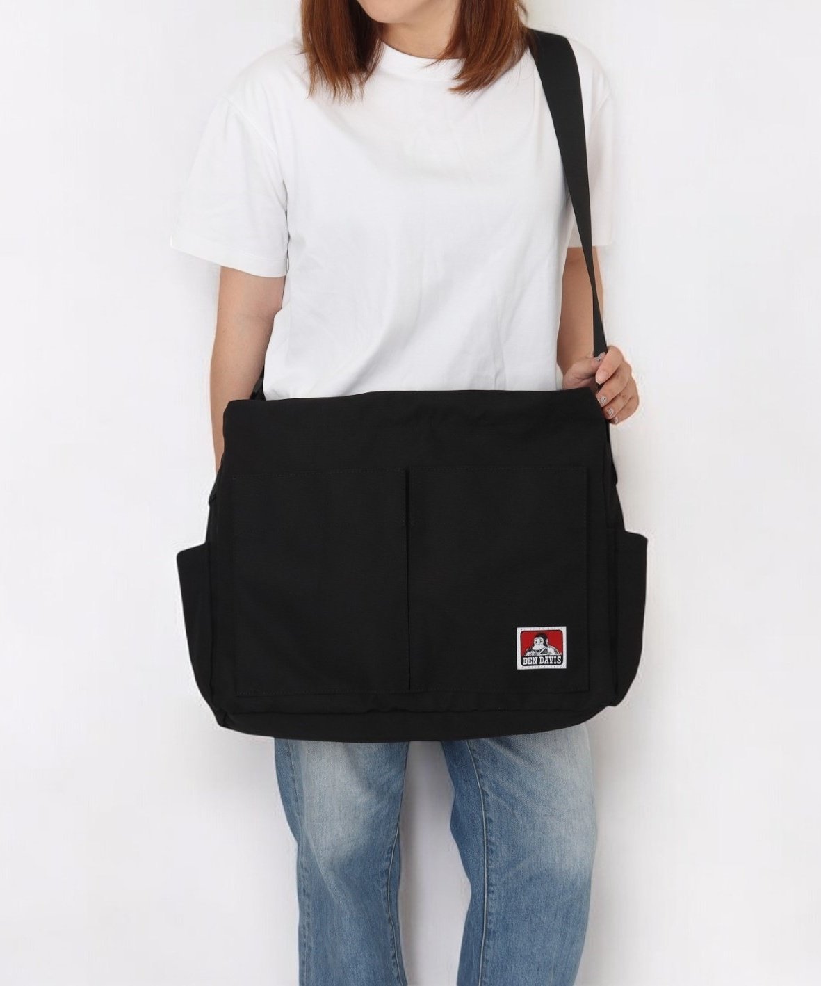 BEN DAVIS BEN DAVIS ベンデイビス POCKET BIG SHOULDER ローラ バッグ ショルダーバッグ ホワイト ブラック【送料無料】