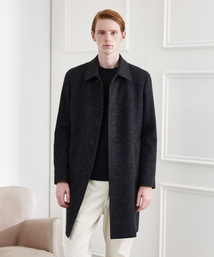 TAKEO KIKUCHI 【LIMITED】ウール混ステンカラーコート タケオキクチ ジャケット・アウター ステンカラーコート ブラック グレー ピンク【送料...