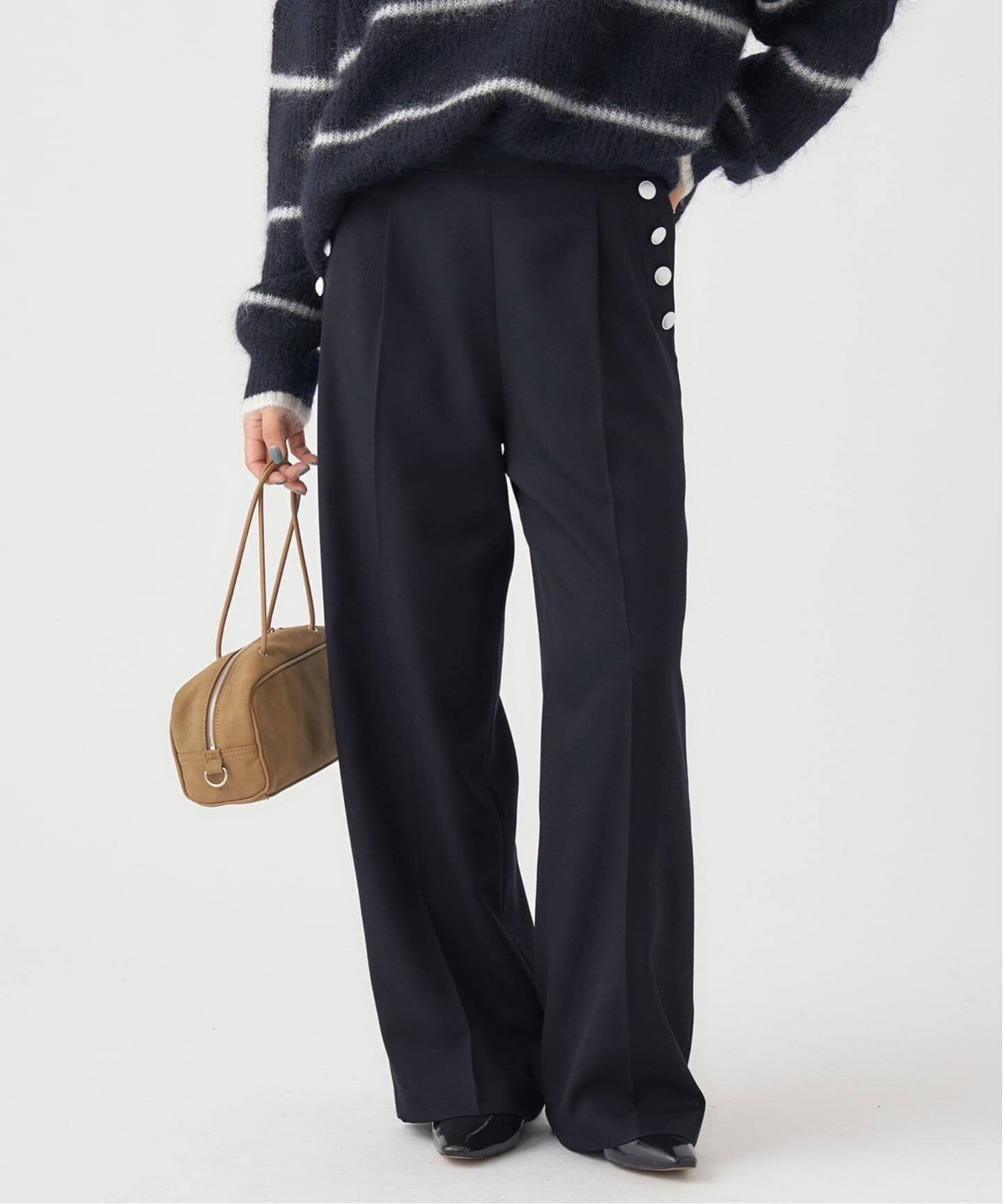 IENA 《予約》ウール混マリンパンツ イエナ パンツ スラックス・ドレスパンツ ベージュ ネイビー【送料無料】のサムネイル