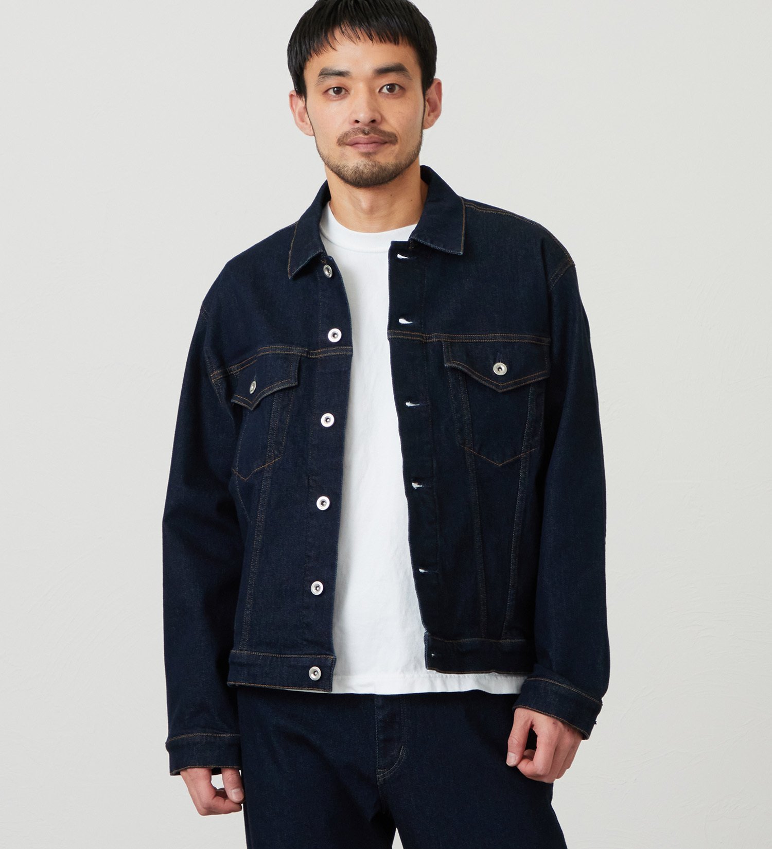 EDWIN ジャージーズ デニムジャケット Gジャン ストレッチ セットアップ エドウインオンラインモール ジャケット・アウター デニムジャケット ブルー