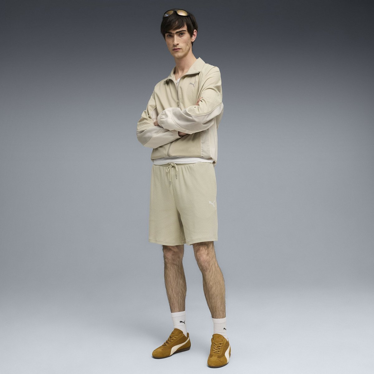 メンズ ワードローブ ESS ワッフル リラックスド ショーツ WARDROBE ESS Shorts プーマ パンツ その他のパンツ グレー