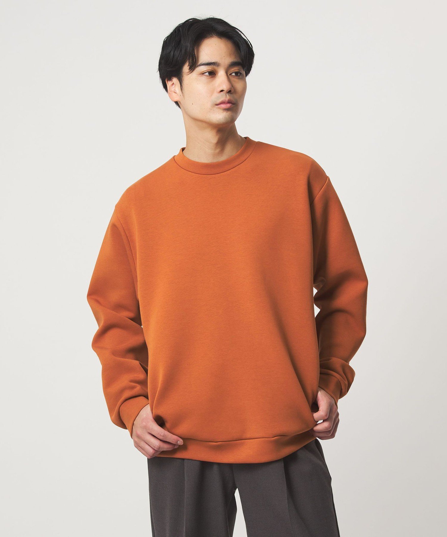 ダンボール クルーネック カットソー ユナイテッドアローズ アウトレット トップス カットソー・Tシャツ グレー オレンジ