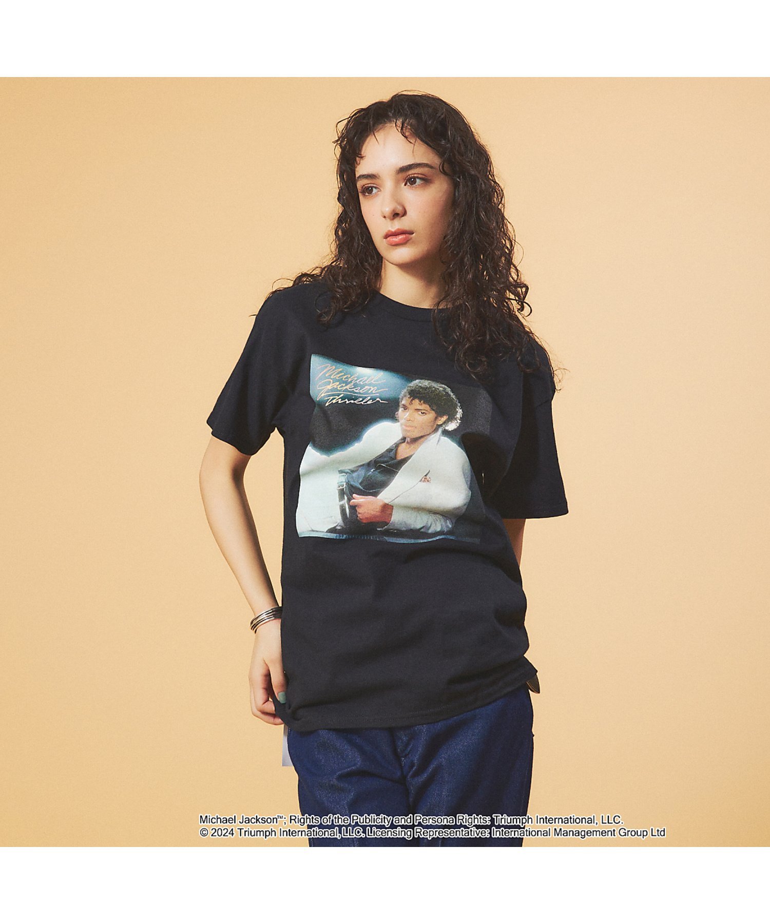 ABAHOUSE LASTWORD MICHAEL JACKSON PHOTO TEE by GOOD ROCK S アバハウス トップス カットソー・Tシャツ ブラック ホワイト【送料無料】