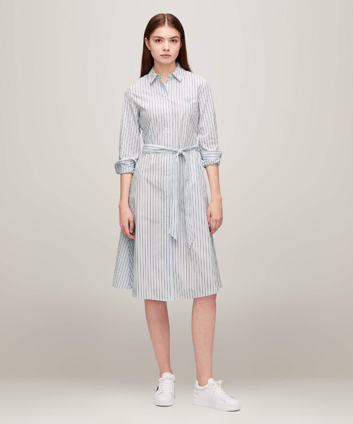 【SALE/30%OFF】TOMMY HILFIGER TOMMY HILFIGER(トミーヒルフィガー) IM AF STRIPE REG KNEE SHIRTDRE トミーヒルフィガー ワンピース・ドレス シャツワンピース【送料無料】