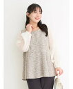 【SALE/55%OFF】Re-J&SUPURE ツイード切り替えペプラムトップス リジェイアンドスプル トップス シャツ・ブラウス ベージュ ブラック
