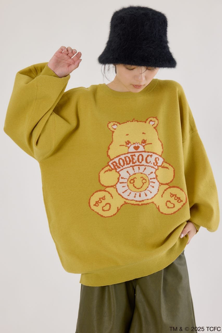 RODEO CROWNS WIDE BOWL (Care Bears) カラーニットトップス ロデオクラウンズワイドボウル トップス ニット グリーン イエロー ホワイト