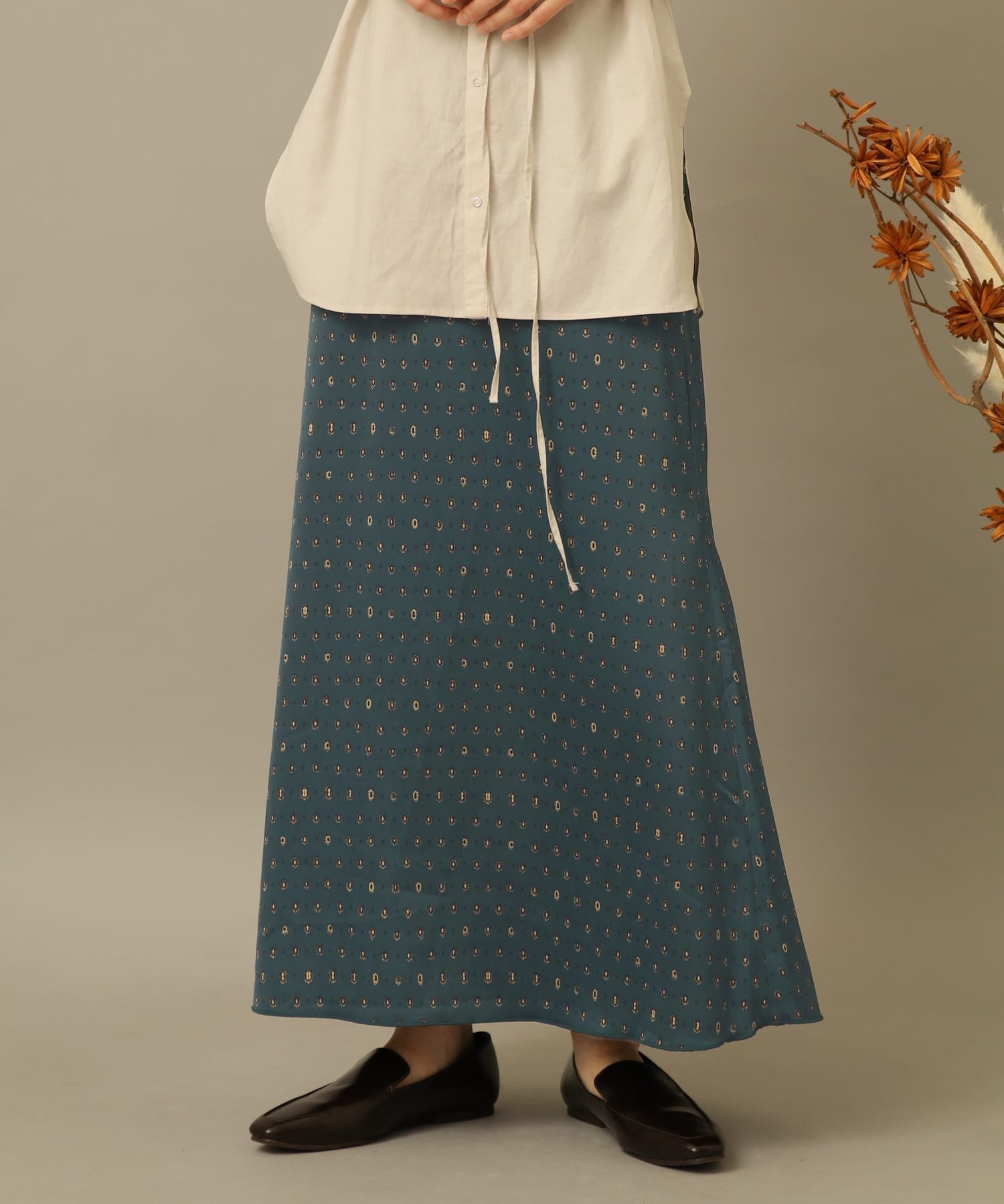 【SALE／73%OFF】SENSE OF PLACE コモンペンシルフレアスカート センス オブ プレイス スカート その他のスカート グリーン グレー