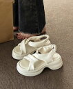 【SALE/30%OFF】miniministore 厚底サンダル レディース クロスベルト ミニミニストア シューズ・靴 サンダル ブラック ホワイト カーキ...