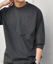 SHIPS any SHIPS any: デザイン リブ ハイゲージ ポンチ クルーネック Tシャツ (ロンT)◆ シップス トップス カットソー・Tシャツ グレー ベージュ ホワイト ネイビー【送料無料】