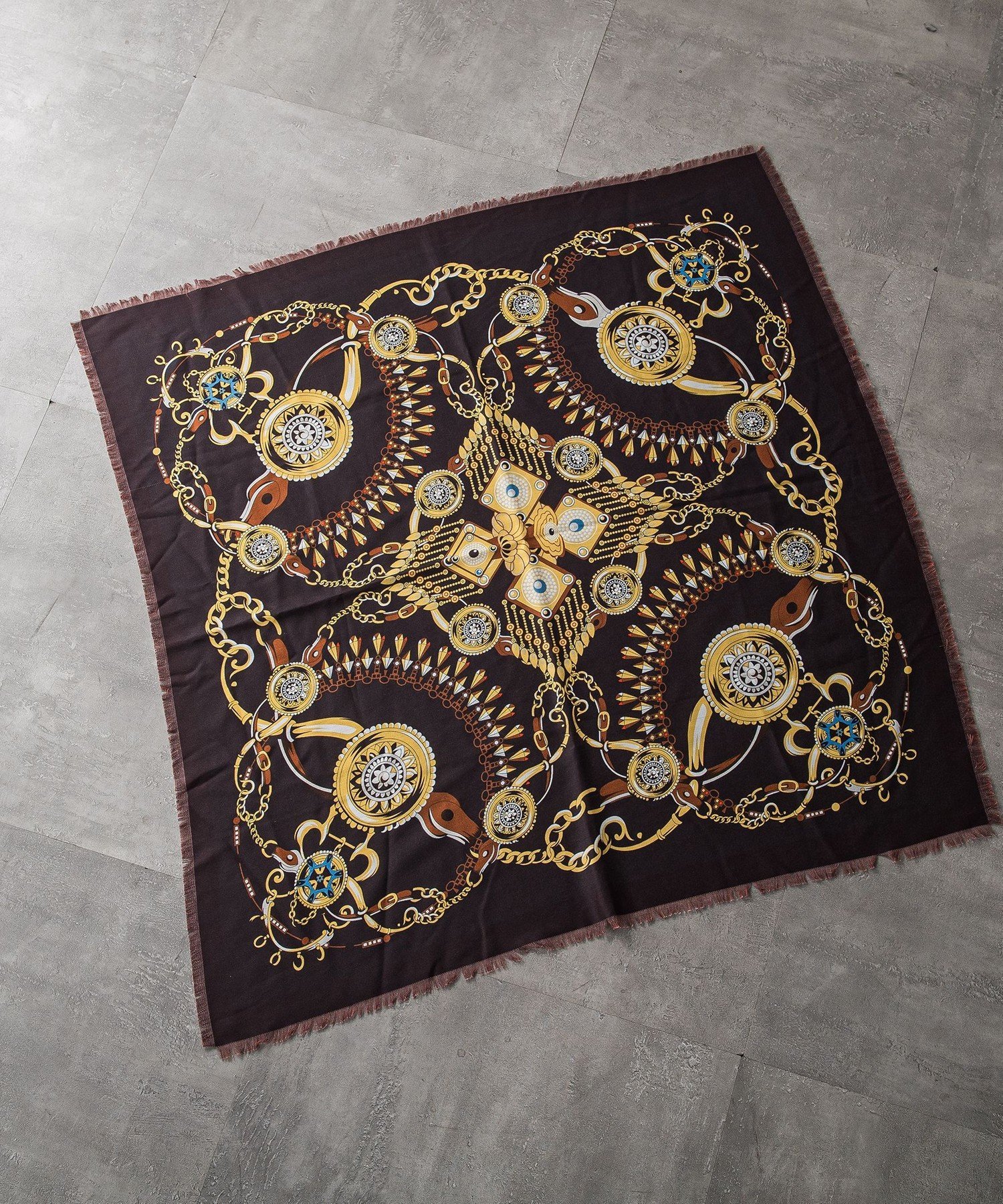 LAUTREAMONT リバーシブルフリンジストール≪洗濯機で洗える≫ ロートレアモン ファッション雑貨 マフラ..