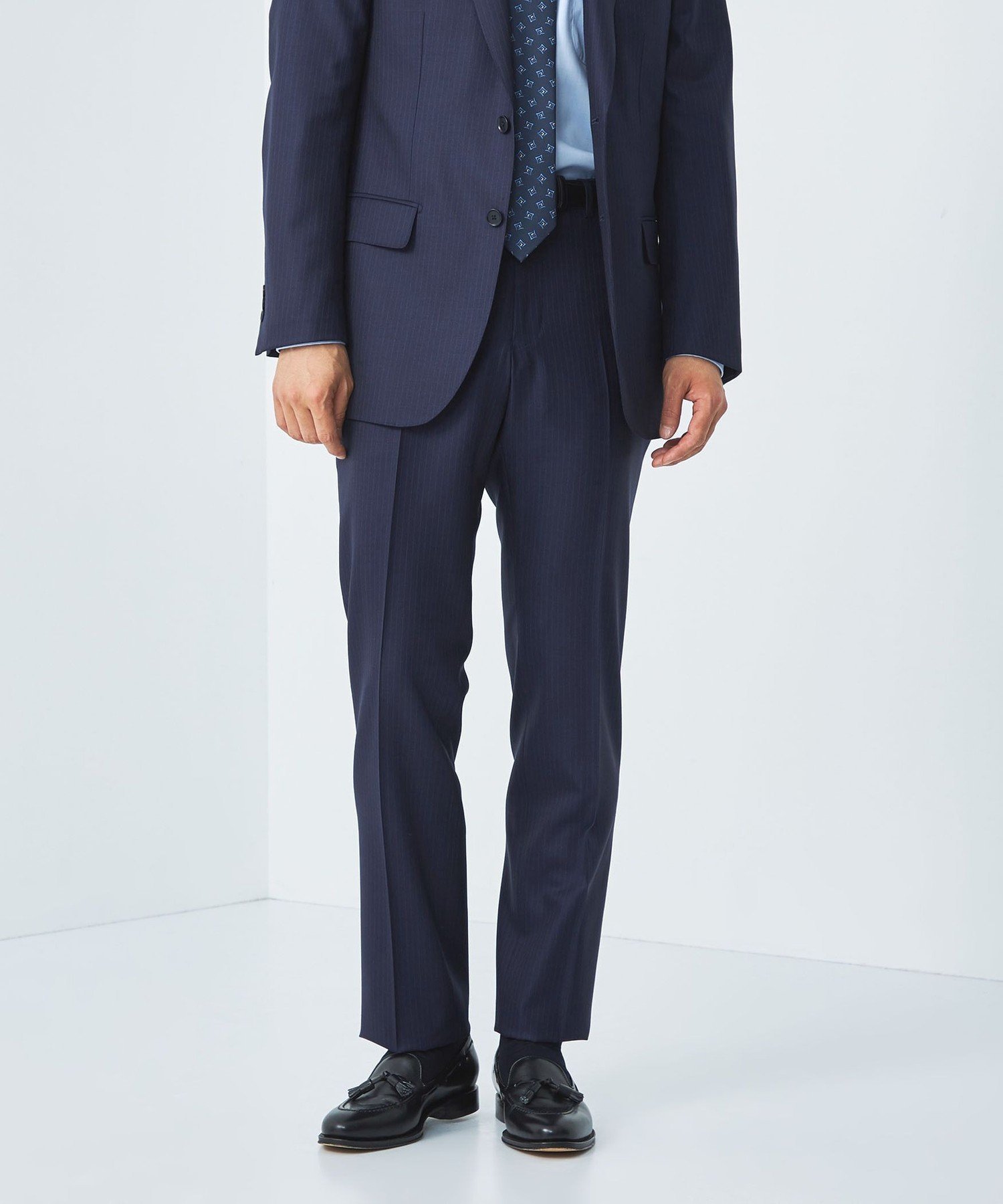 【SALE／60%OFF】UNITED ARROWS green label relaxing GLR CLOTH ピンストライプ スリム ノープリーツ ..