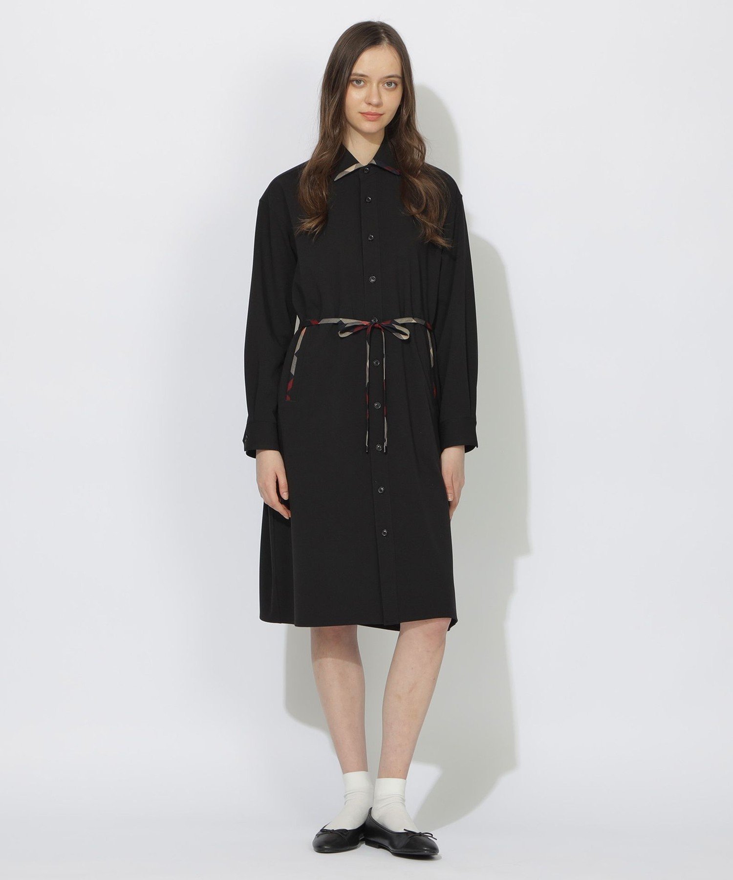 クレストブリッジチェックトリムシャツコート ブルーレーベル / ブラックレーベル・クレストブリッジ トップス シャツ・ブラウス ベージュ ブラック