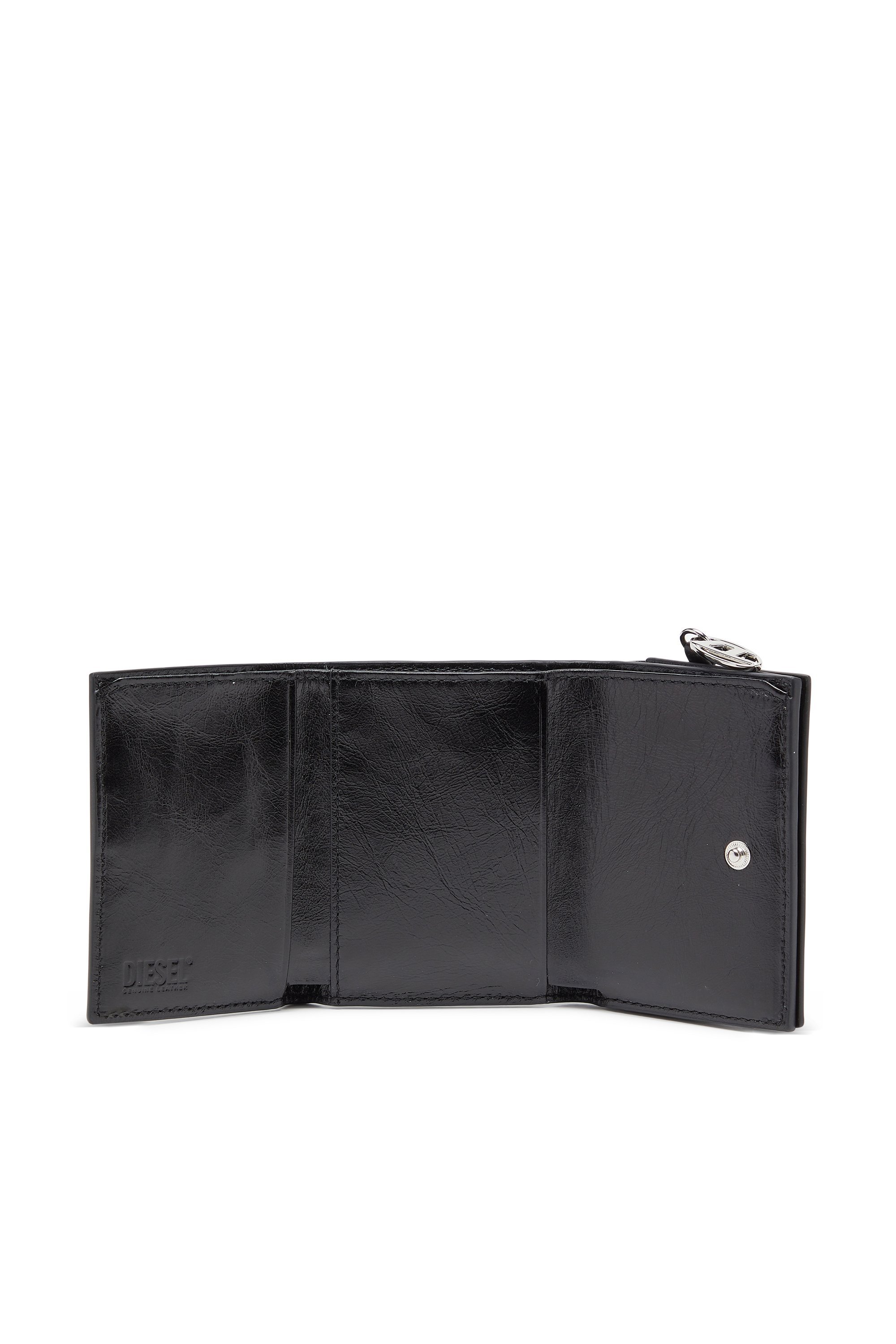 ウィメンズ 三つ折りウォレット OVAL-D TRI FOLD ZIP ディーゼル 財布・ポーチ・ケース 財布 ブラック