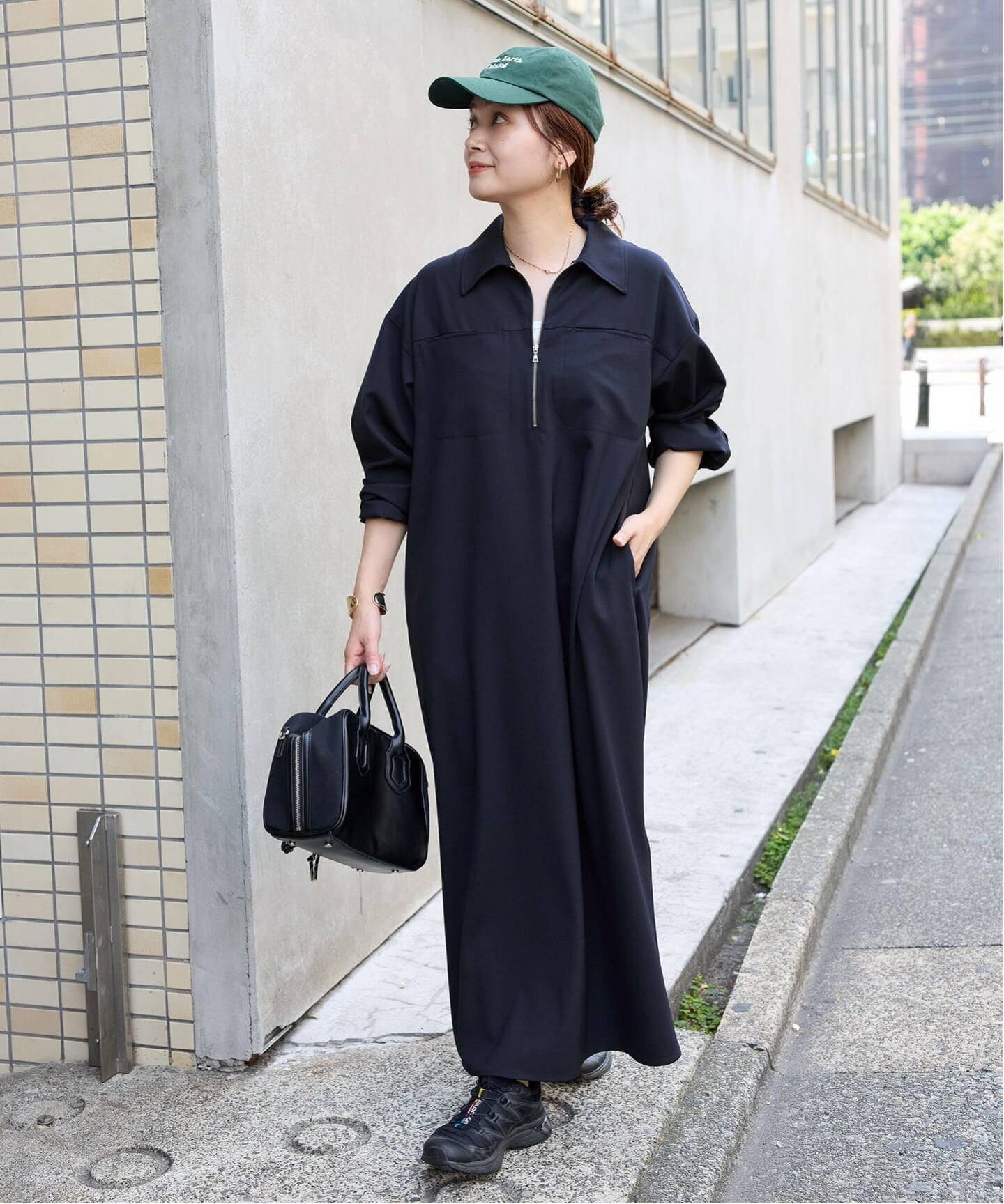 JOURNAL STANDARD 《追加予約》ウーリッシュツイルハーフジップワンピース ジャーナル スタンダード ワンピース・ドレス ワンピース グレー ネイビー