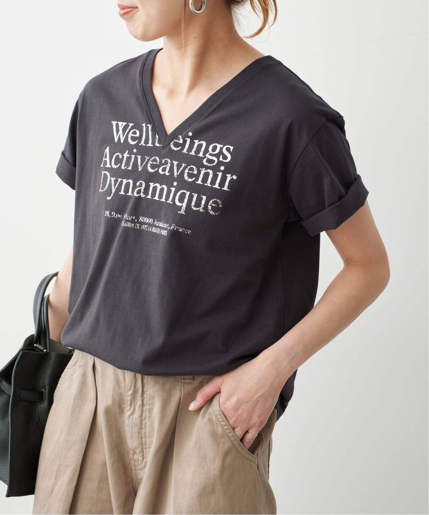 Spick & Span 《別注》La Hutte / ラ ユット V neck Tee* スピックアンドスパン トップス カットソー・Tシャツ グレー カーキグリーン ホワイト