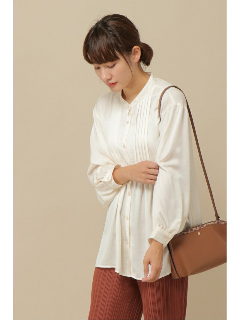 【SALE／50%OFF】ikka ピンタックとろみチュニック イッカ ワンピース・ドレス チュニック ホワイト ネイビーのサムネイル