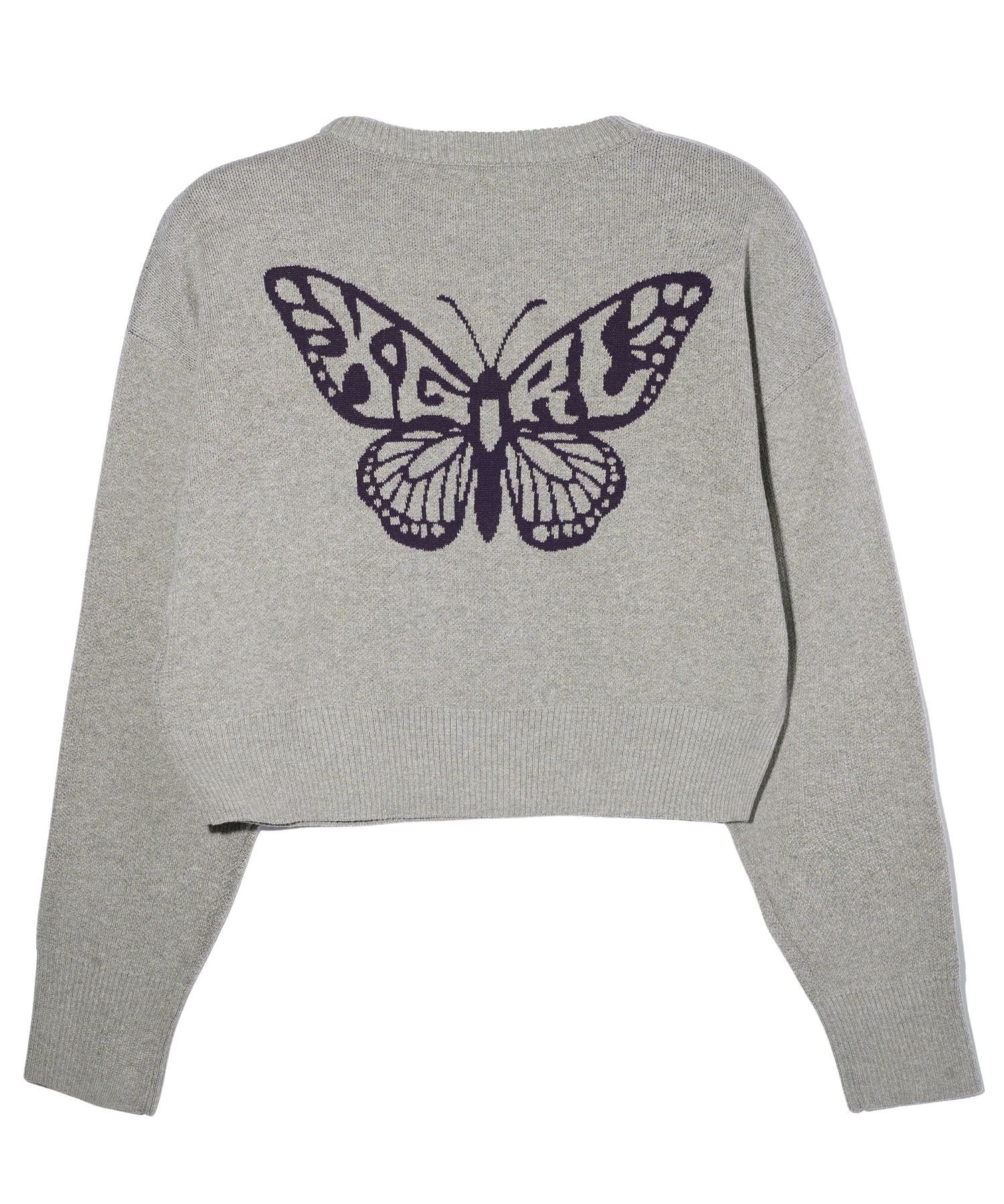 X-girl BUTTERFLY COMPACT KNIT TOP エックスガール トップス ニット グレー ブラック ブルー