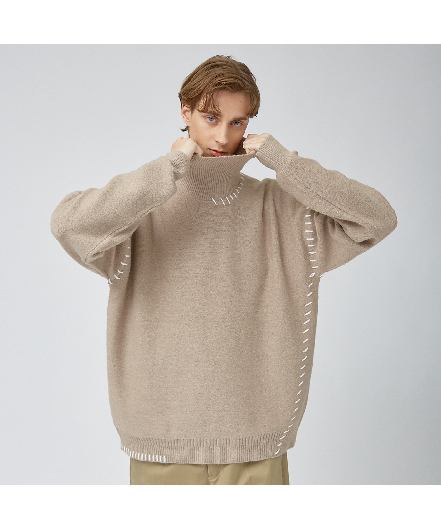 【SALE/52%OFF】ABAHOUSE LASTWORD 【AH ABAHOUSE】ハンドステッチ タートルネック オーバー ニット アバハウス トップス ...