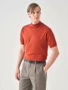 JOHN SMEDLEY モックネック半袖コットンニットTシャツ | ARBER | 30G MODERN FIT ジョンスメドレー トップス ニット レッド【...