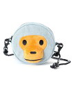 A BATHING APE BABY MILO FACE DENIM CROSS BAG ア ベイシング エイプ バッグ ショルダーバッグ ブルー【送料無料】