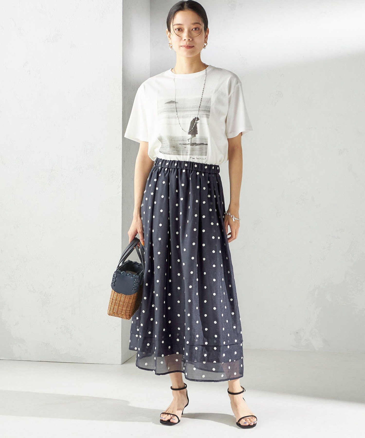 【SALE／50%OFF】SHIPS WOMEN ＜手洗い可能＞ドット 刺繍 ギャザー スカート シップス スカート その他のスカート ネイビー【送料無料】