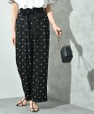 【SALE/64%OFF】INTERPLANET ブッチャードットプリントパンツ インタープラネット パンツ その他のパンツ ベージュ ブラック【送料無料】