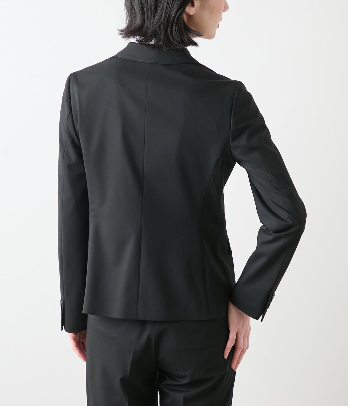 NEWYORKER WOMEN 【ウォッシャブル】2WAYストレッチツイル ノッチドラペル2釦ジャケット ニューヨーカー ジャケット・アウター テーラードジャケット・ブレザー ブラック