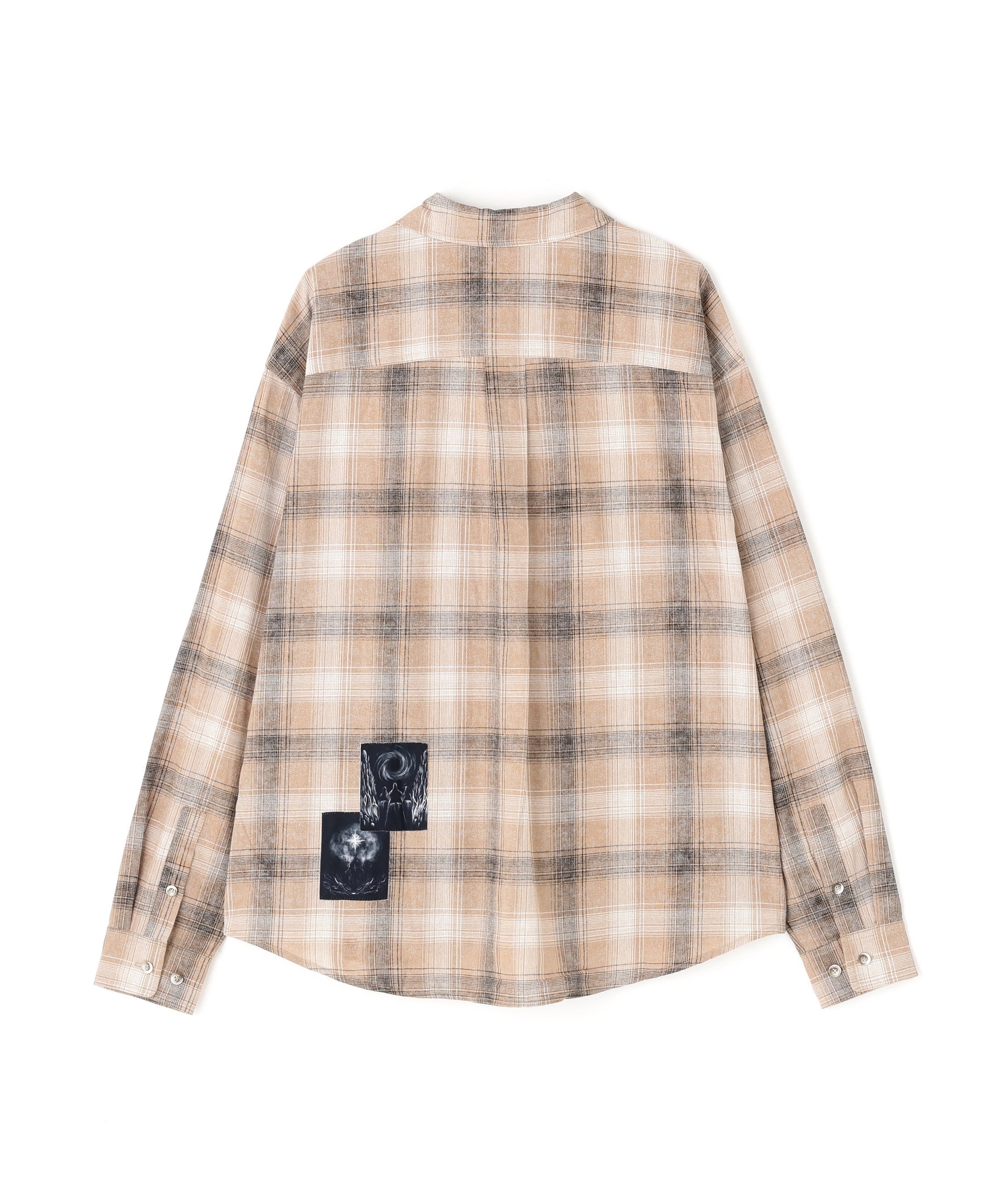 LHP NOT4NERD/ノットフォーナード/TEMPLE PATCH CHEKERED SHIRT エルエイチピー トップス シャツ・ブラウス グリーン ブラウン
