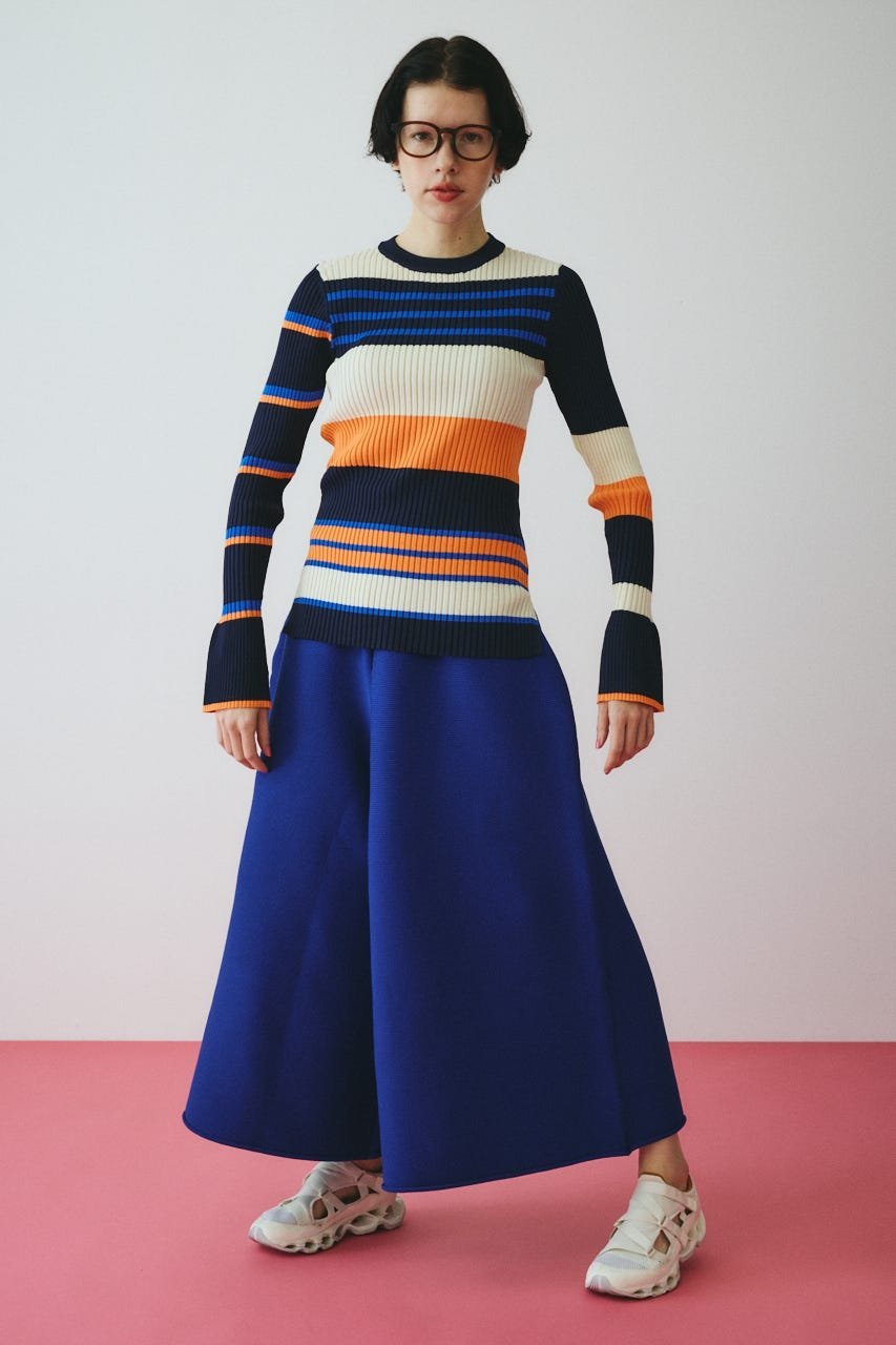 HeRIN.CYE Randam Border knit tops ヘリンドットサイ トップス ニット グレー ネイビー