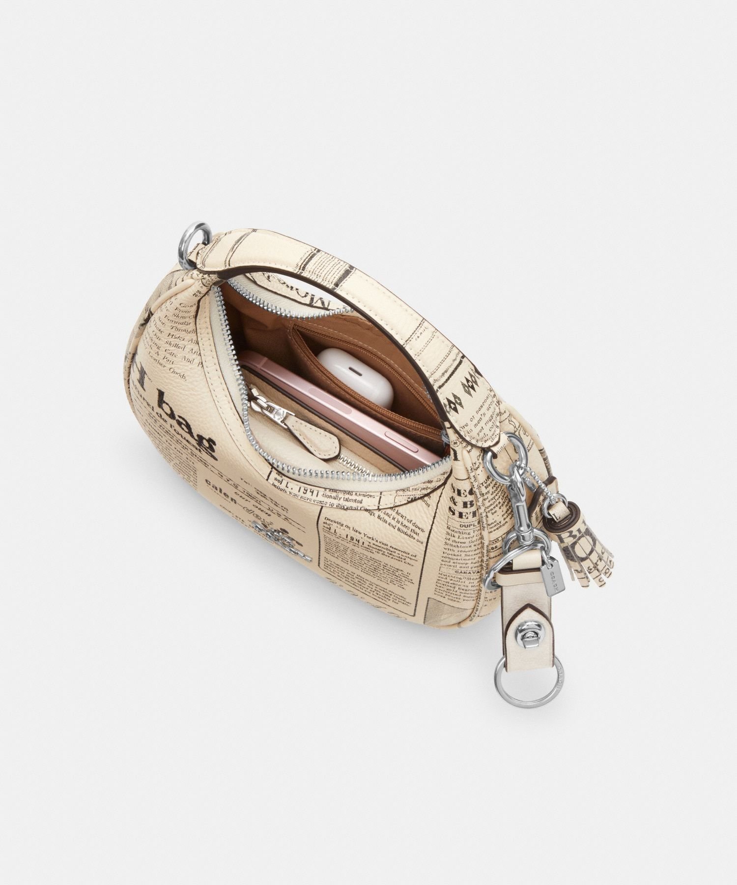 【SALE／60%OFF】COACH OUTLET 【公式】カルメン ミニ クロスボディ バッグ・ニュースペーパー プリント コーチ　アウトレット バッグ ショルダーバッグ ホワイト【送料無料】