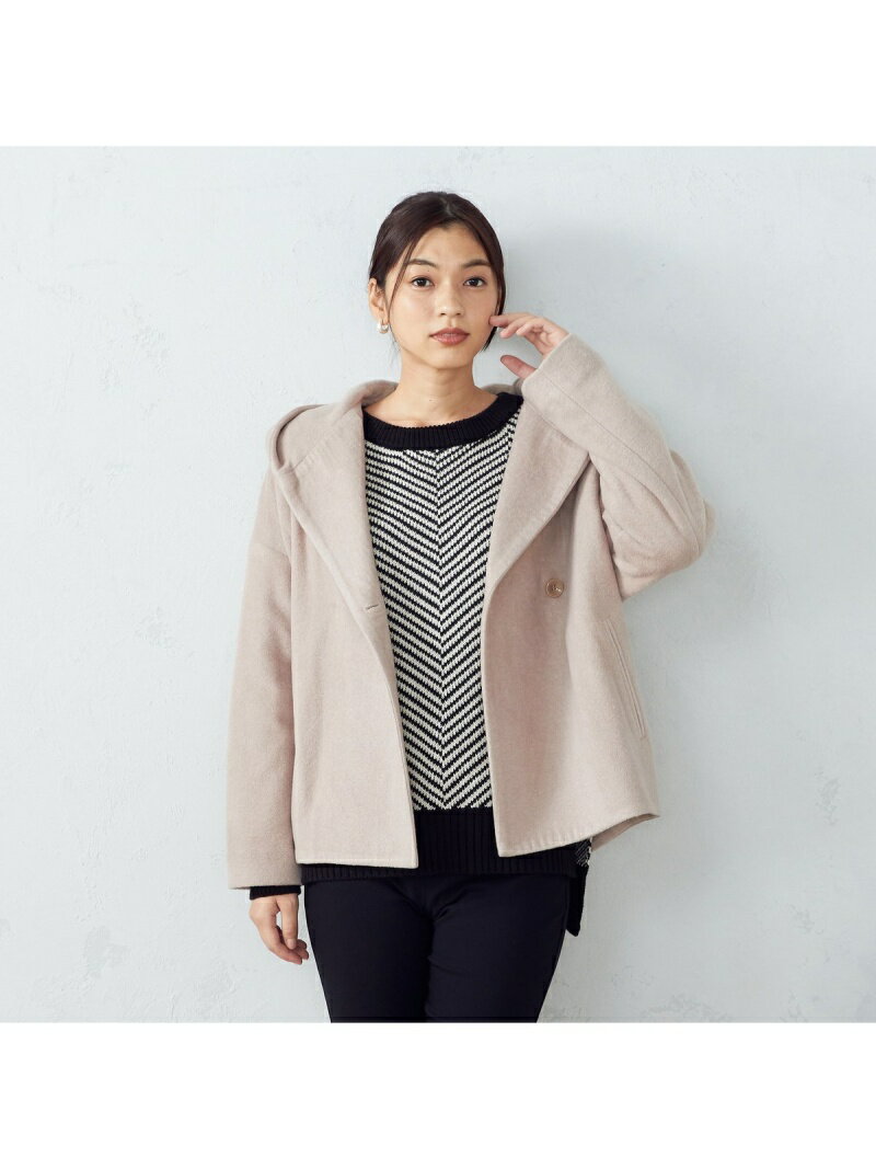 【SALE／80%OFF】COMME CA ISM ショート丈 フードコート コムサイズム ジャケット・アウター その他のジャケット・アウター ブラウン グレーのサムネイル