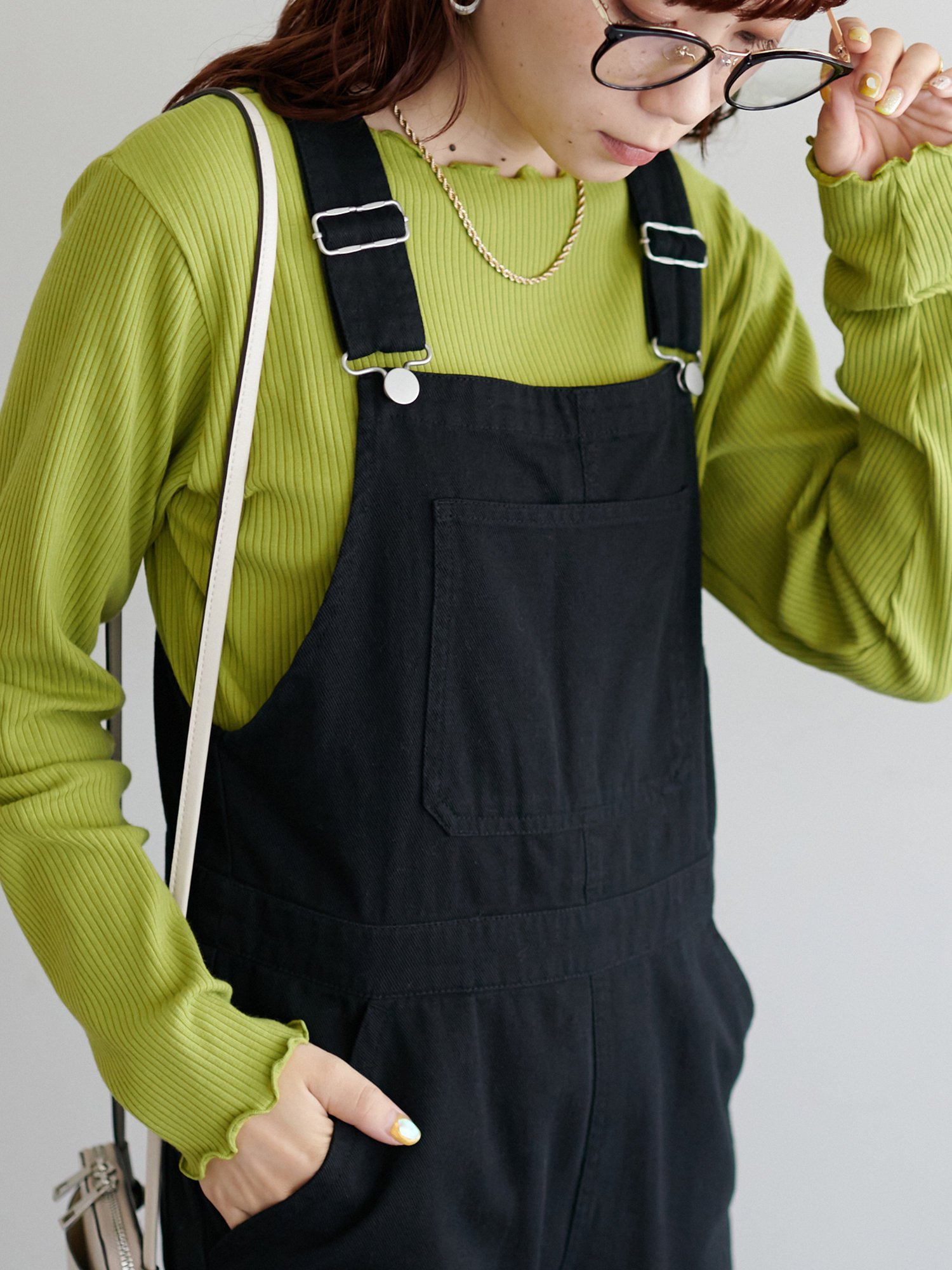 Discoat 【前後2WAY】リブメローロングスリーブ ディスコート トップス カットソー・Tシャツ ホワイト ブラックのサムネイル