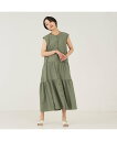 【SALE/30%OFF】qualite ソフトタフタティアードワンピース カリテ ワンピース・ドレス シャツワンピース グレー カーキグリーン【送料無料】