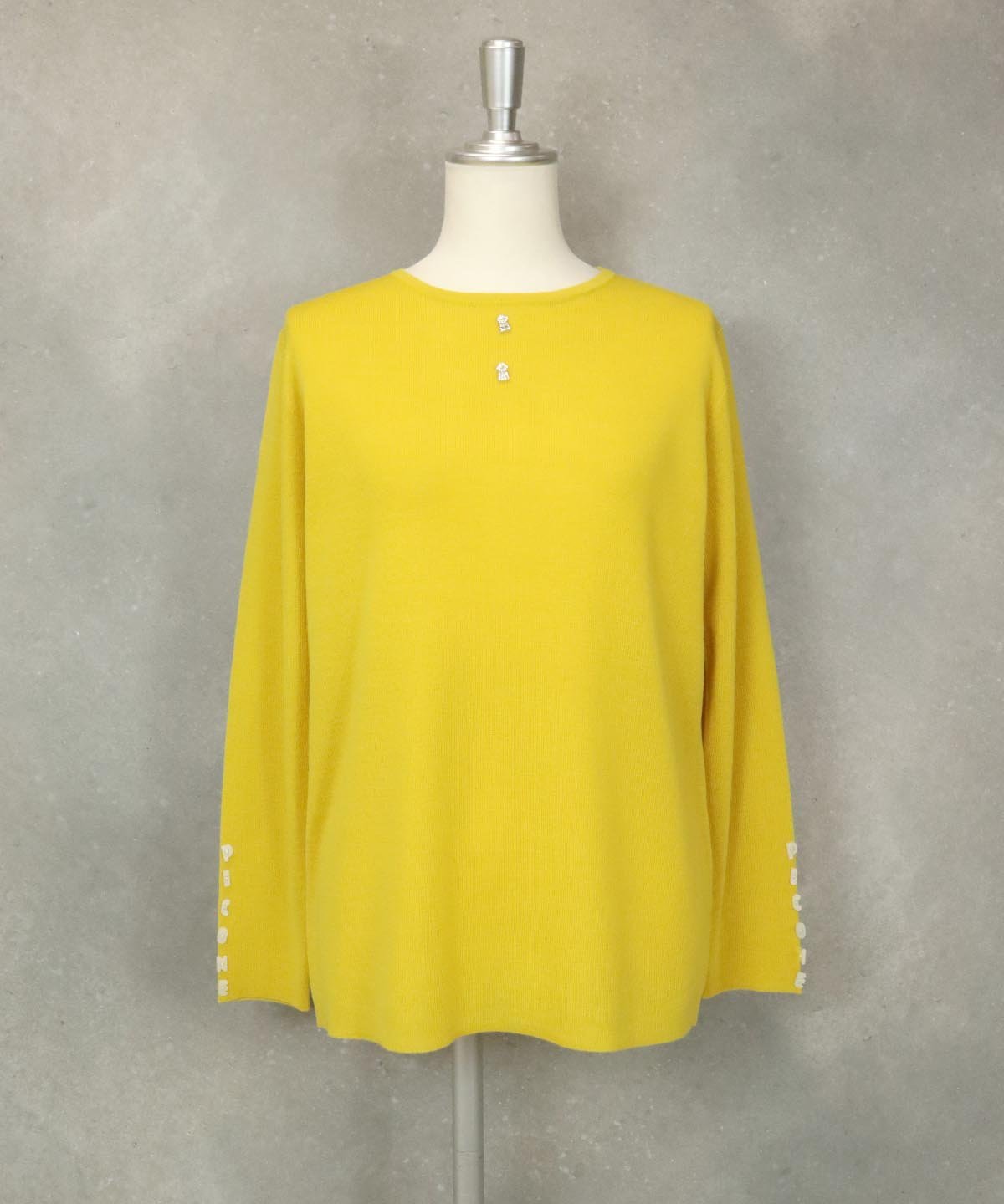 【SALE／40%OFF】STUDIO PICONE ウール混袖ボタンニットプルオーバー スタジオピッコーネ トップス ニット オレンジ ベージュ ブルー イエロー【送料無料】