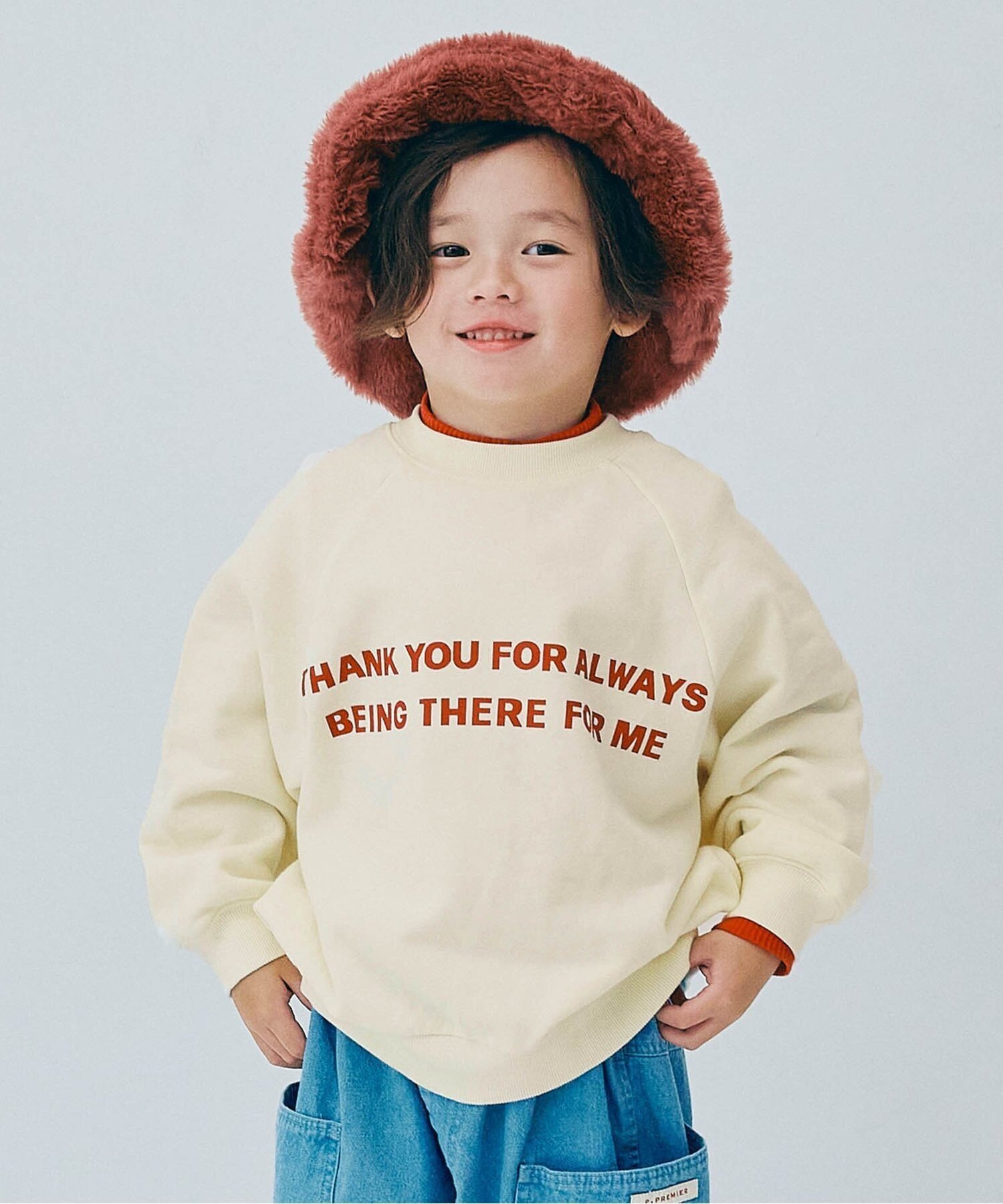 p.premier 家族お揃いでイロチ買いしたいロゴトレーナー リンク エフオーオンラインストア トップス スウェット・トレーナー ブラウン レッド グリーン ホワイト ピンク ブルー ブラック