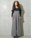 ANDRESD ruffled bustier pants dress ドノバン パンツ スラックス・ドレスパンツ ベージュ グレー ブラック【送料無料】