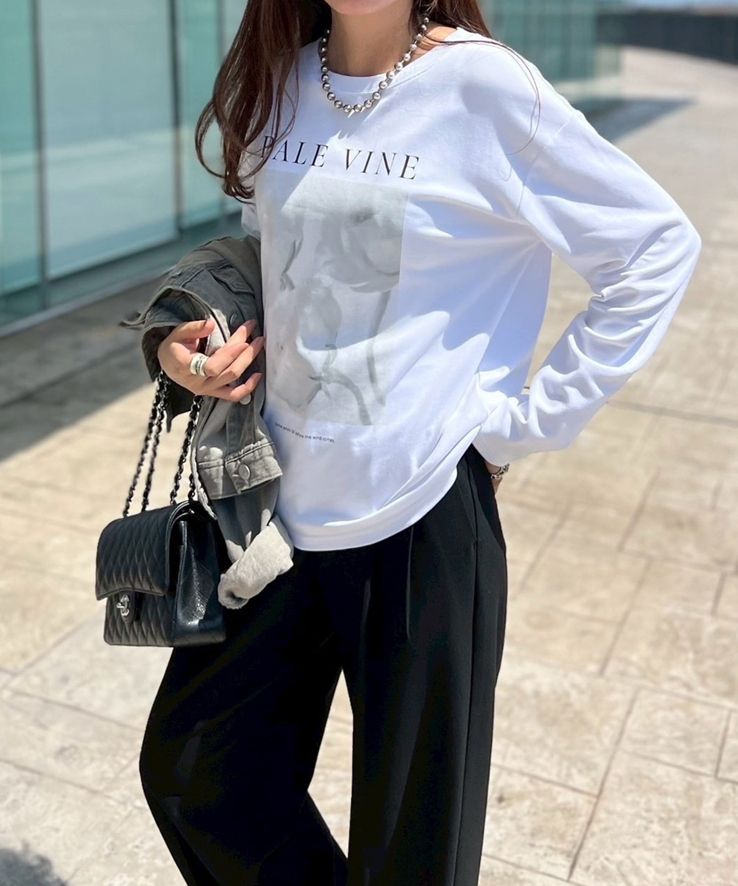 【SALE／30%OFF】Emma Taylor アソートプリントロングTシャツ スタイルドア トップス カットソー・Tシャツ ホワイト ブラック【送料無料】