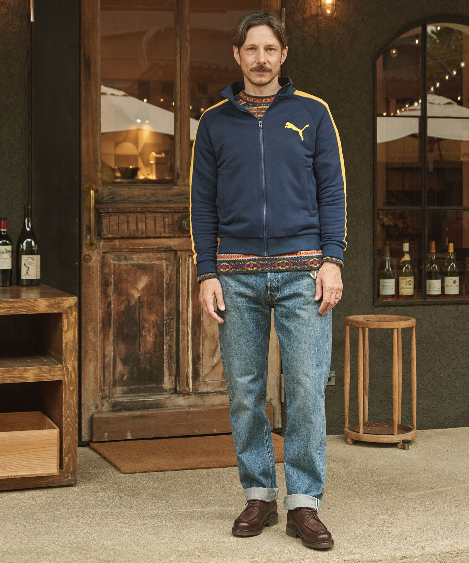 Bshop PUMA ｜ ＜別注＞トラックジャケット MEN ビショップ トップス カットソー・Tシャツ ブラウン ネイビー【送料無料】