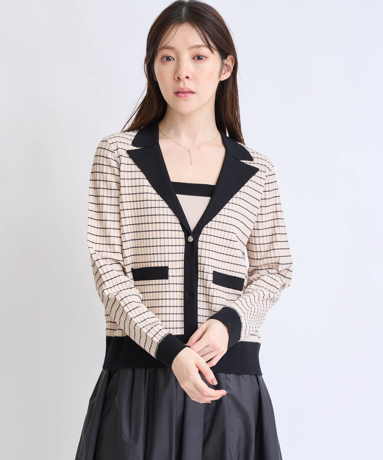Noela ニットジャケットアンサンブル ノエラ トップス ニット ベージュ
