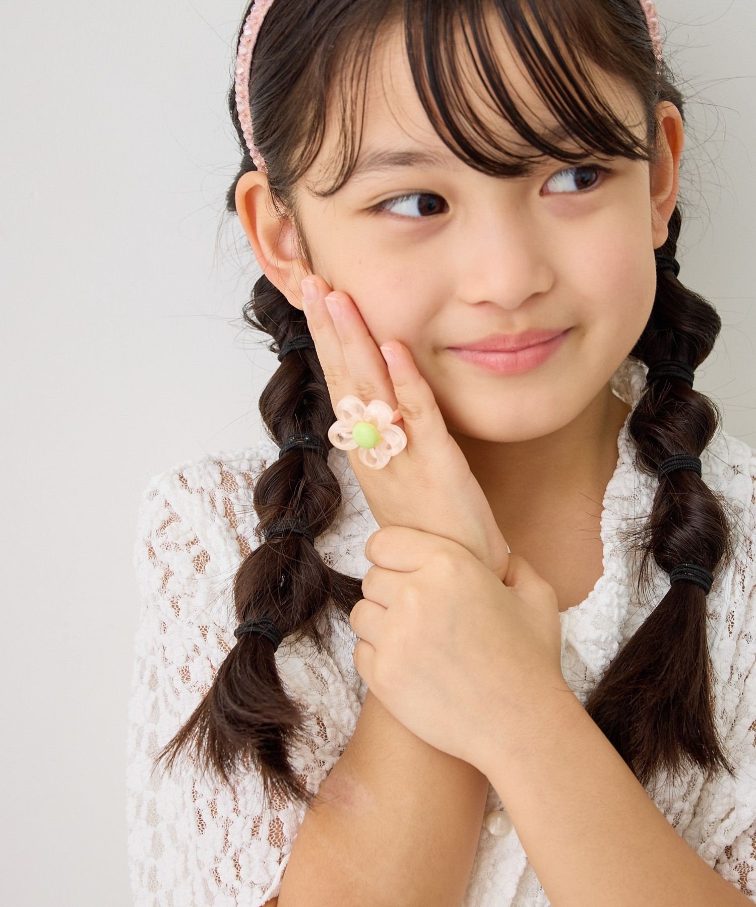 ROPE' PICNIC KIDS 【KIDS/キッズ】フラワークリアリング ロペピクニック アクセサリー・腕時計 リング・指輪 ピンク パープル