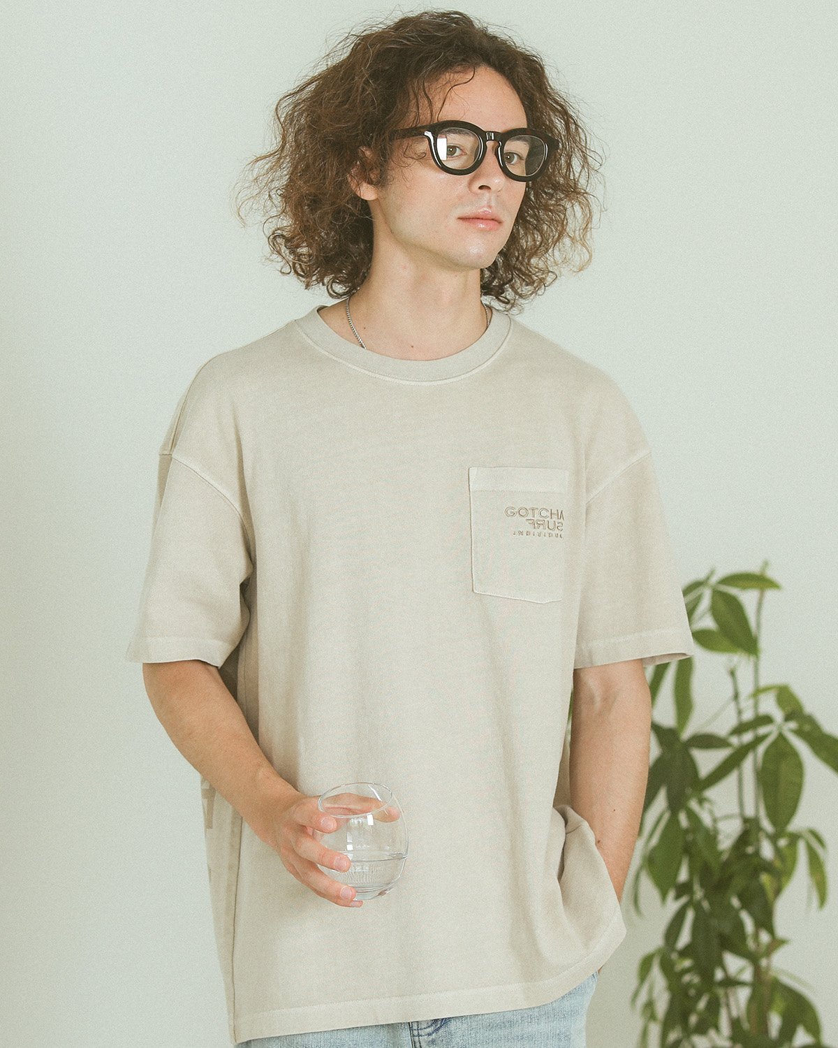 【GOTCHA ガッチャ】 コアライン ピグメント カラー ポケ T ガッチャ トップス カットソー・Tシャツ ベージュ パープル グリーン