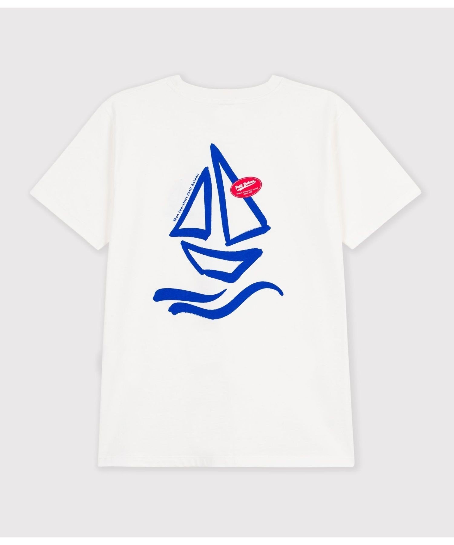ヨットプリント半袖Tシャツ プチバトー トップス カットソー・Tシャツ ホワイト