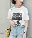 quaranciel 《予約》quaranciel:＜洗濯機可能＞LIFE フォト コットン Tシャツ シップス トップス カットソー Tシャツ ホワイト【送料無料】