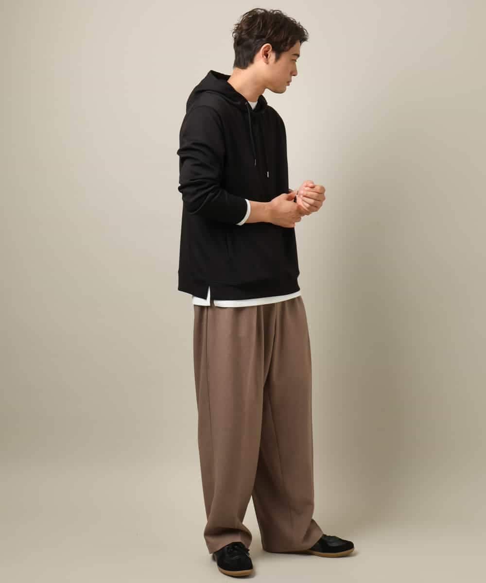 【シワになりづらい】2タックワイドパンツ LANATEC(日本生地メーカーの素材) アー・ヴェ・ヴェ パンツ その他のパンツ ブラウン ブラック