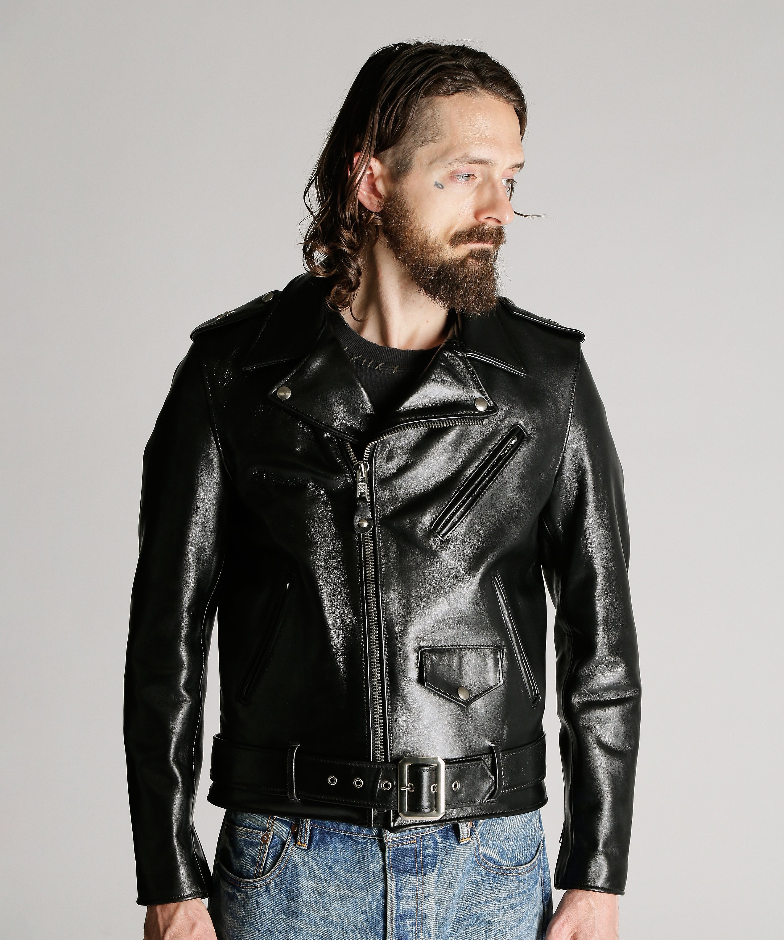 Schott 613UHT HORSEHIDE ONESTAR TALL/ホースハイド ワンスタートール ショット ジャケット・アウター ライダースジャケット ブラック【送料無料】