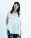 natural by clip 《natural by clip》リネンコットンシャンブレーノースリーブブラウス スタディオクリップ トップス シャツ・ブラウス ホワイト ネイビー ベージュ【送料無料】